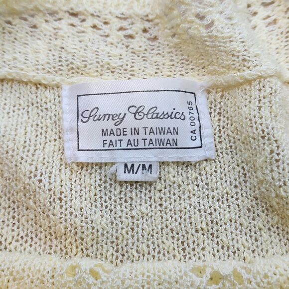 Cottagecore Yellow Soft Pastel Knit Handmade Crocet Cap Sleeve Sweater Shirt 70s - Picture 4 of 8